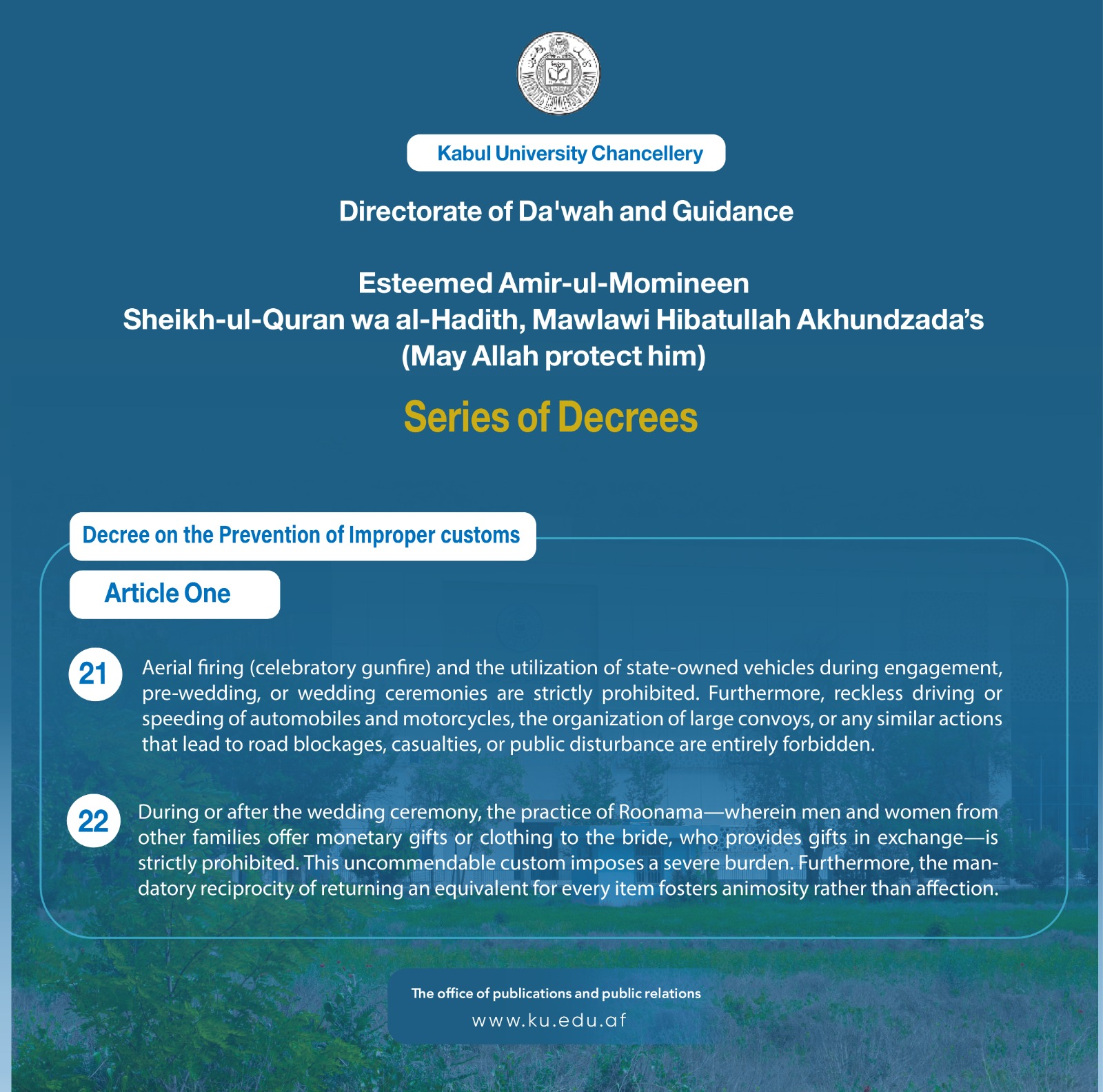 Decree on the Prevention of Improper Customs: Article 1, Paragraph 21 & paragraph 22