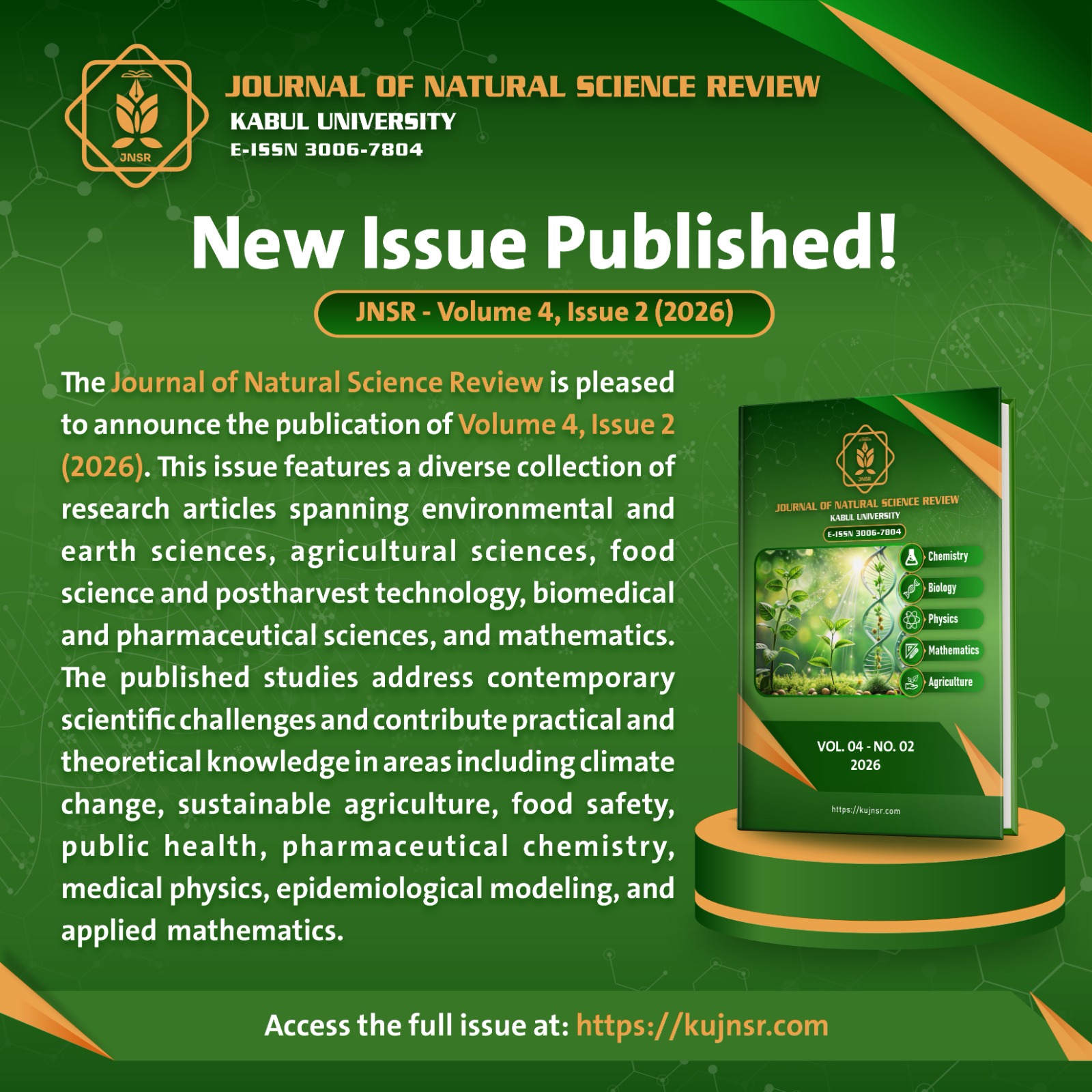 New Issue Published – Journal of Natural Science Review Volume 4, Issue 2(2026)